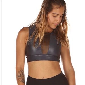 Mika Yoga Odessa Crop Top in Pewter